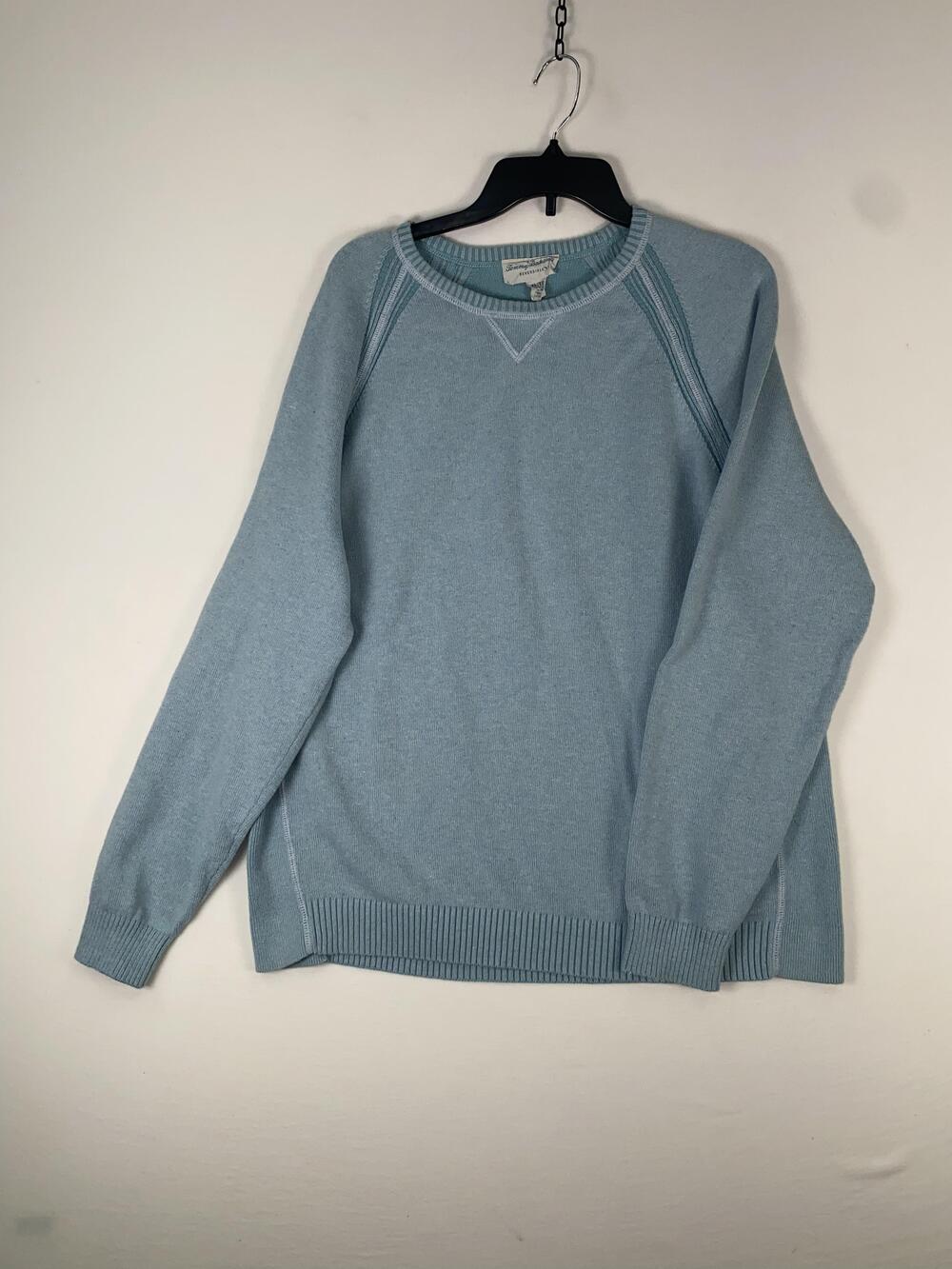 Tommy Bahama Sweater Mens XL Blue Reversible Crew Neck Knit Pullover Casual